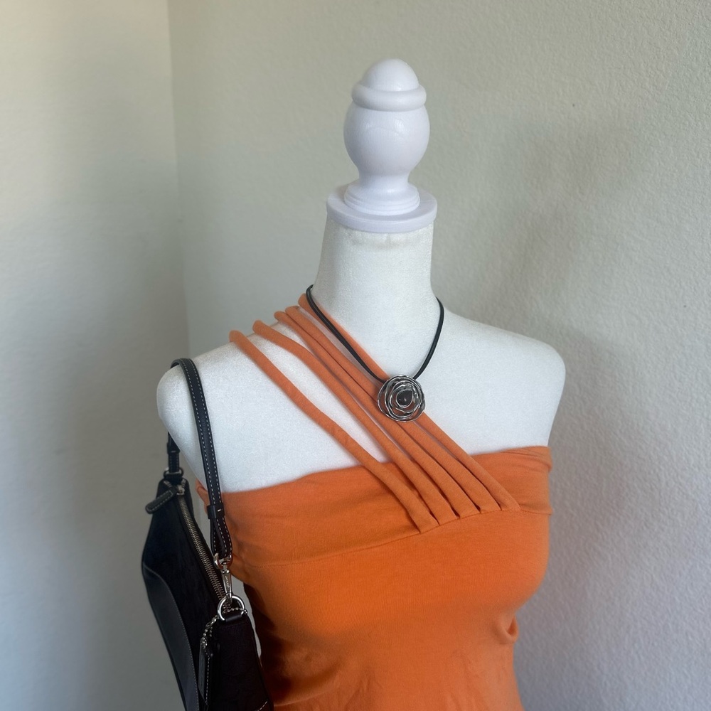Y2K Vintage Orange One Shoulder Tank - Picture 7 of 16